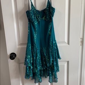 Bebe Teal sequin cocktail dress